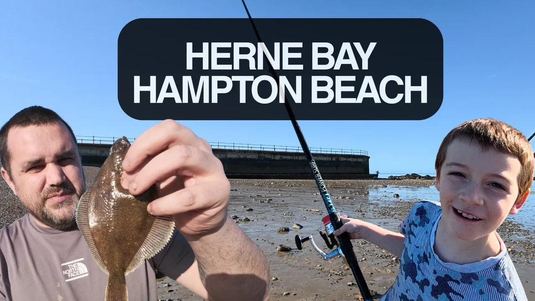 Teaching a Young Angler at Hampton Beach, Herne Bay